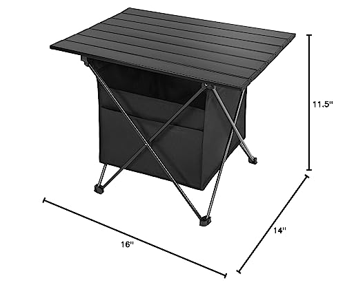 Portable Folding Aluminum Alloy Camping Table with Storage and Carry Bag G45919