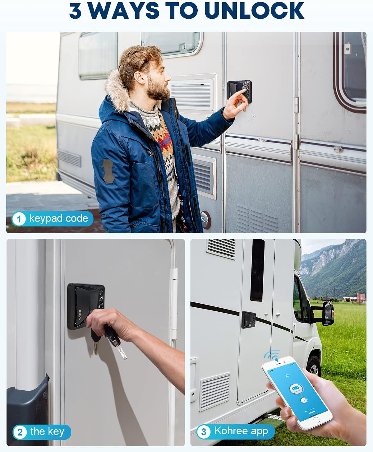 Keyless Entry Waterproof RV Door Lock with Knob Deadbolt J301980