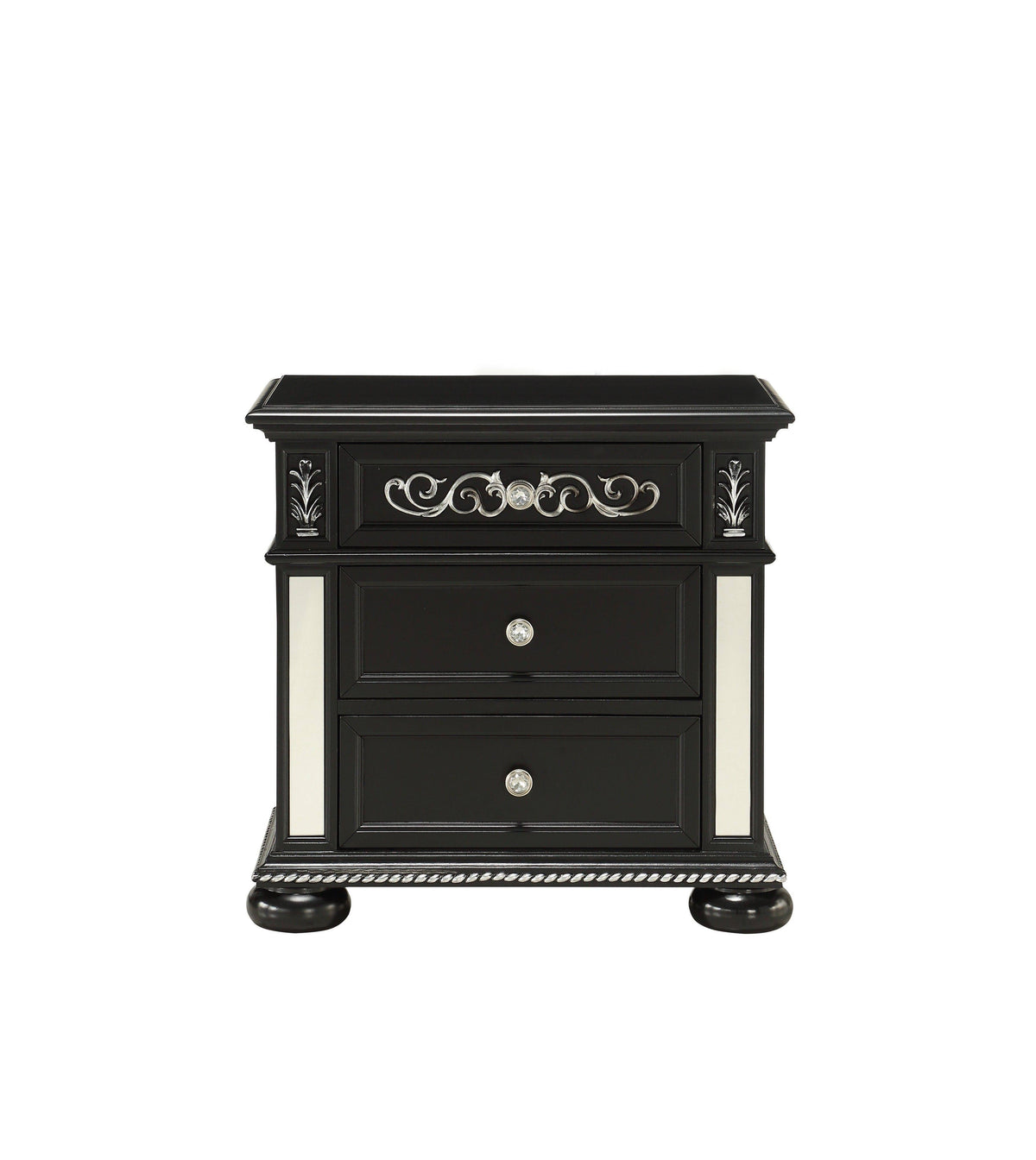 Black Nightstand with USB Port L6813