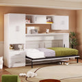 Twin Size Murphy Bed with Shelves and Storage Drawers A69111