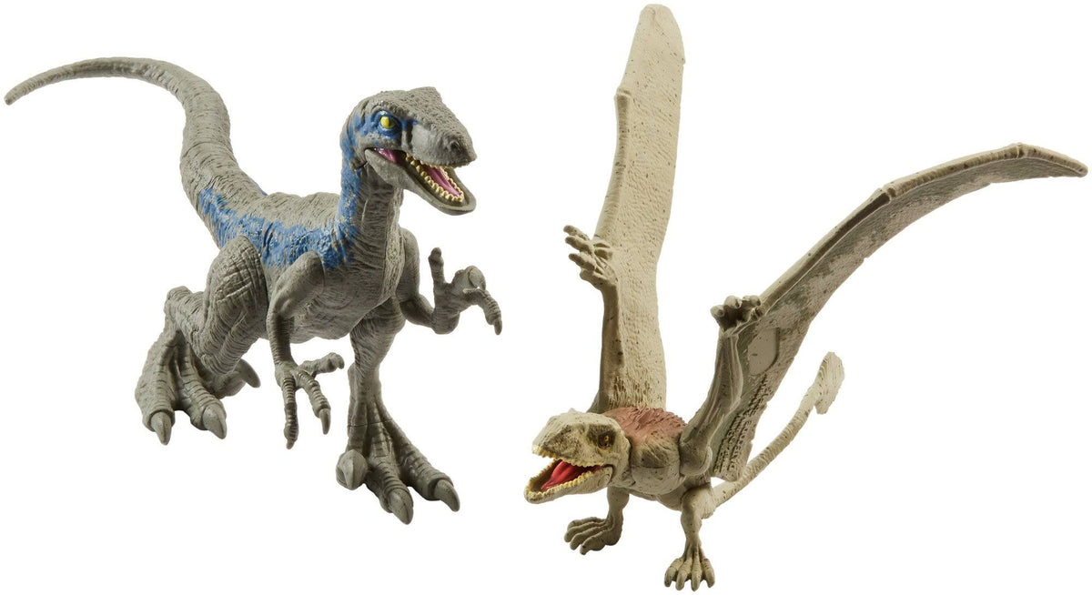 Dino Velociraptor Blue & Dimorphodon Figures 2 Pack N594