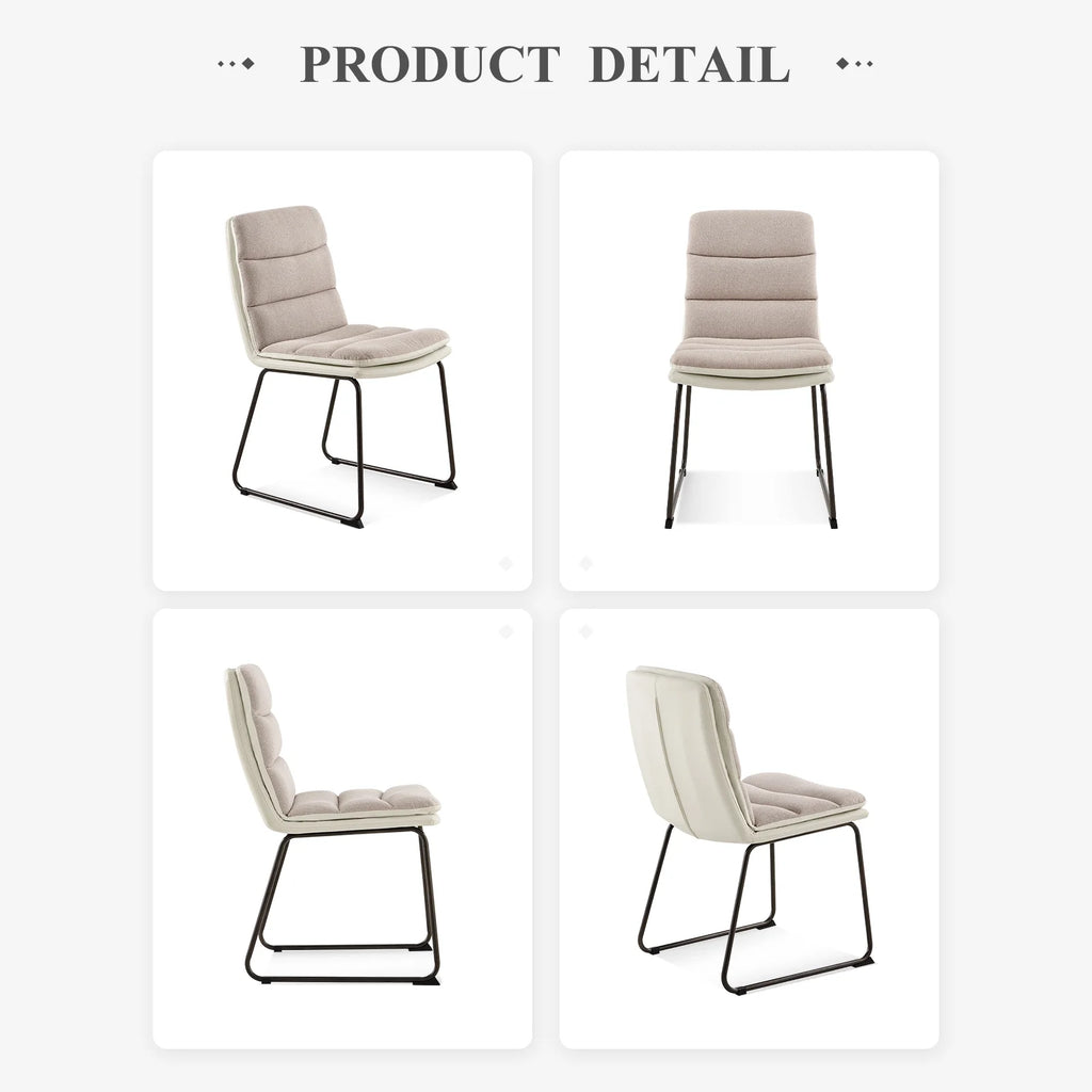 Fabric Upholstered Dining Chairs Set of 6 Brown G705