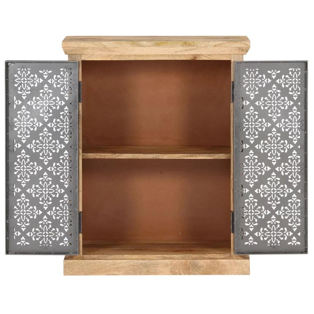 Solid Mango Wood Sideboard with Steel Doors L24373