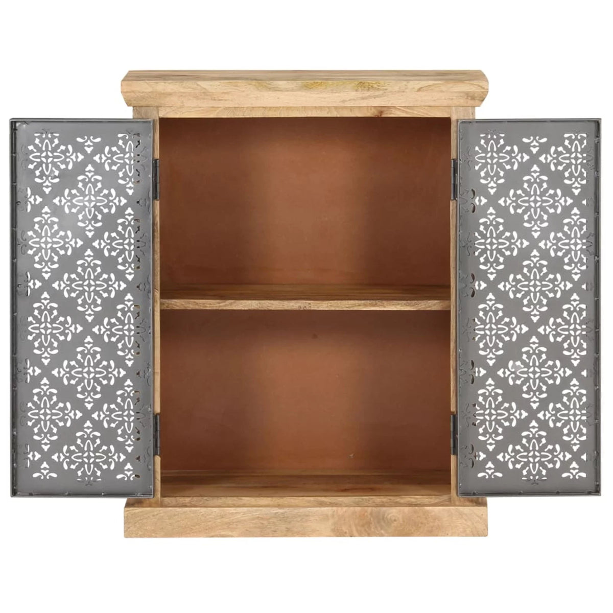 Solid Mango Wood Sideboard with Steel Doors L24373