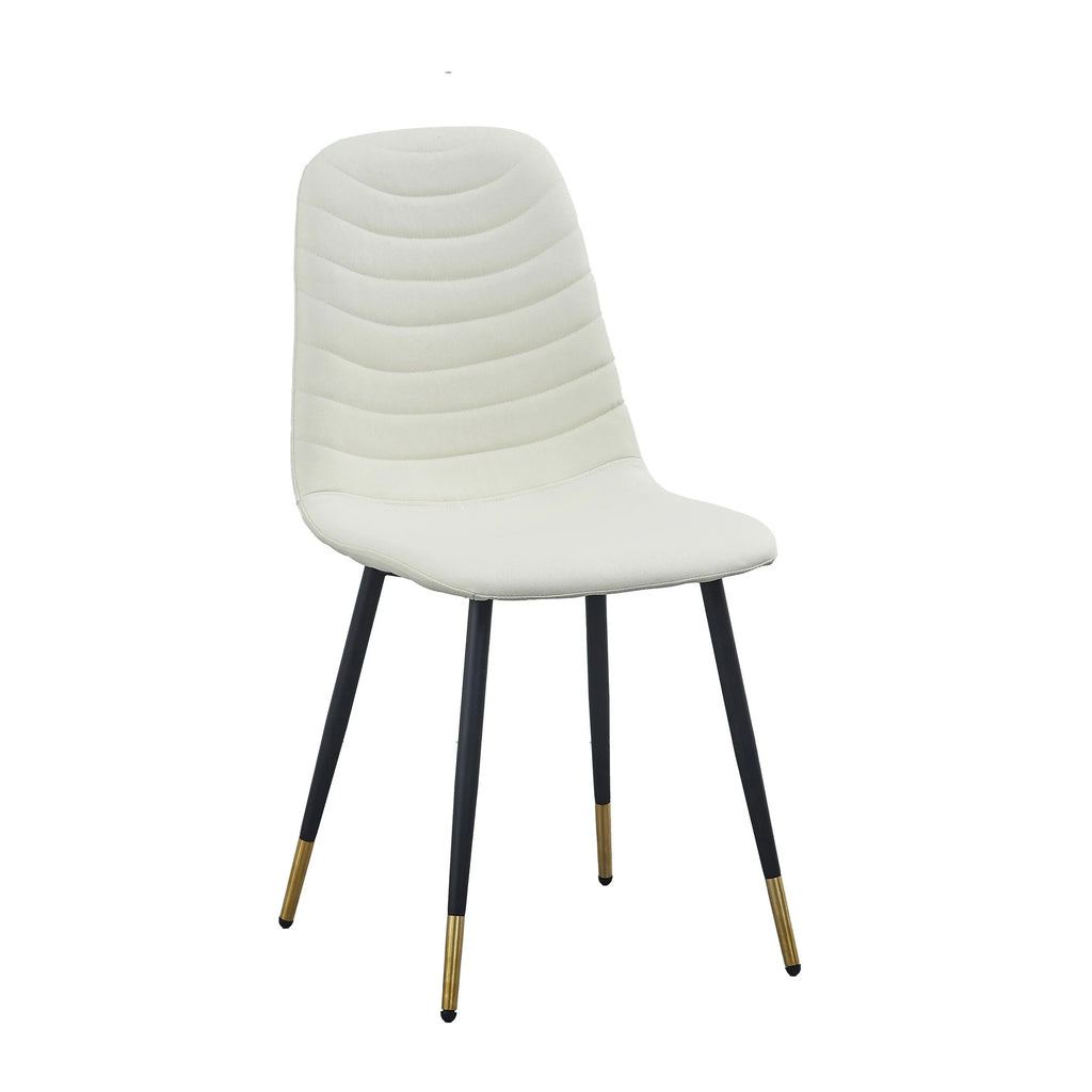 White Velvet Tufted Dining Chairs Set of 4 T934