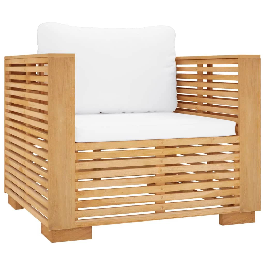 Solid Wood Teak Patio Sofa Chair with Cushions Y213