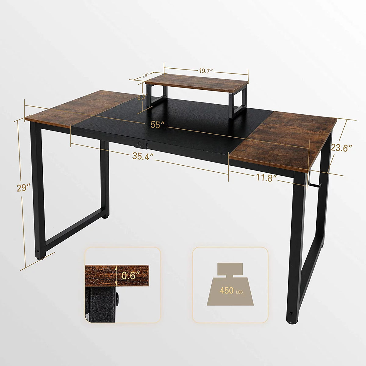 Computer Desk with Monitor Stand O6730