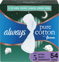Cotton Flexfoam Pads Size 5 Extra Heavy Overnight Absorbency with Wings 54 Count V378