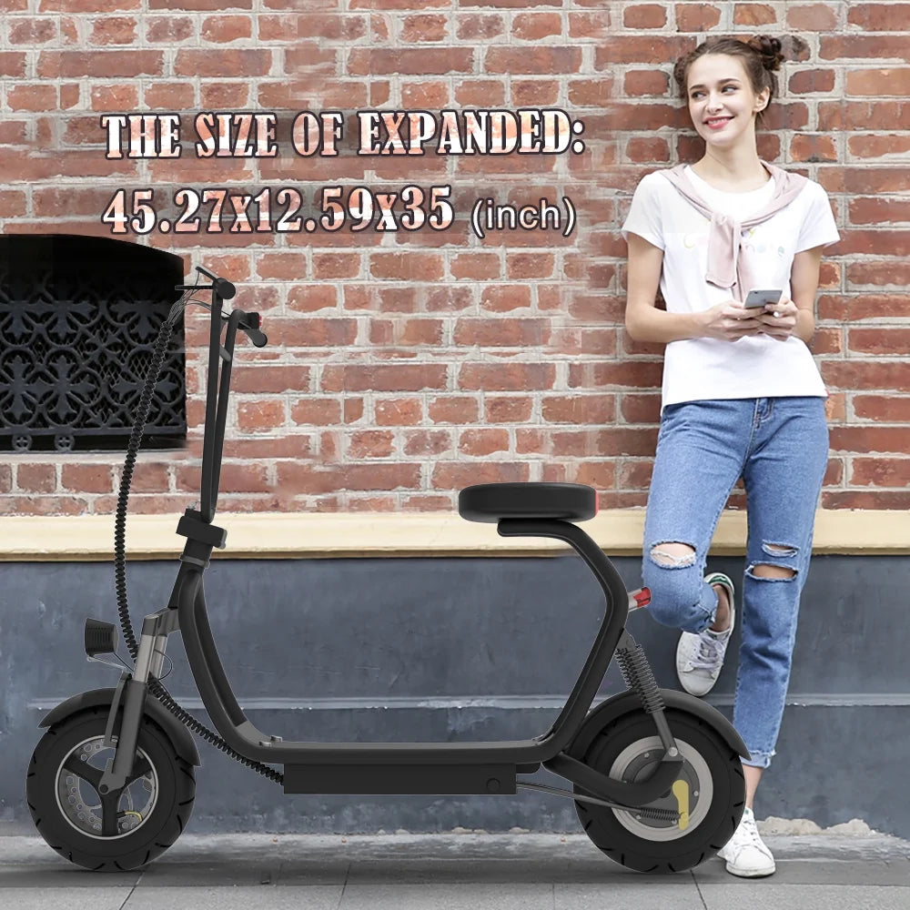 350W 48V Foldable Electric Scooter Black V809567