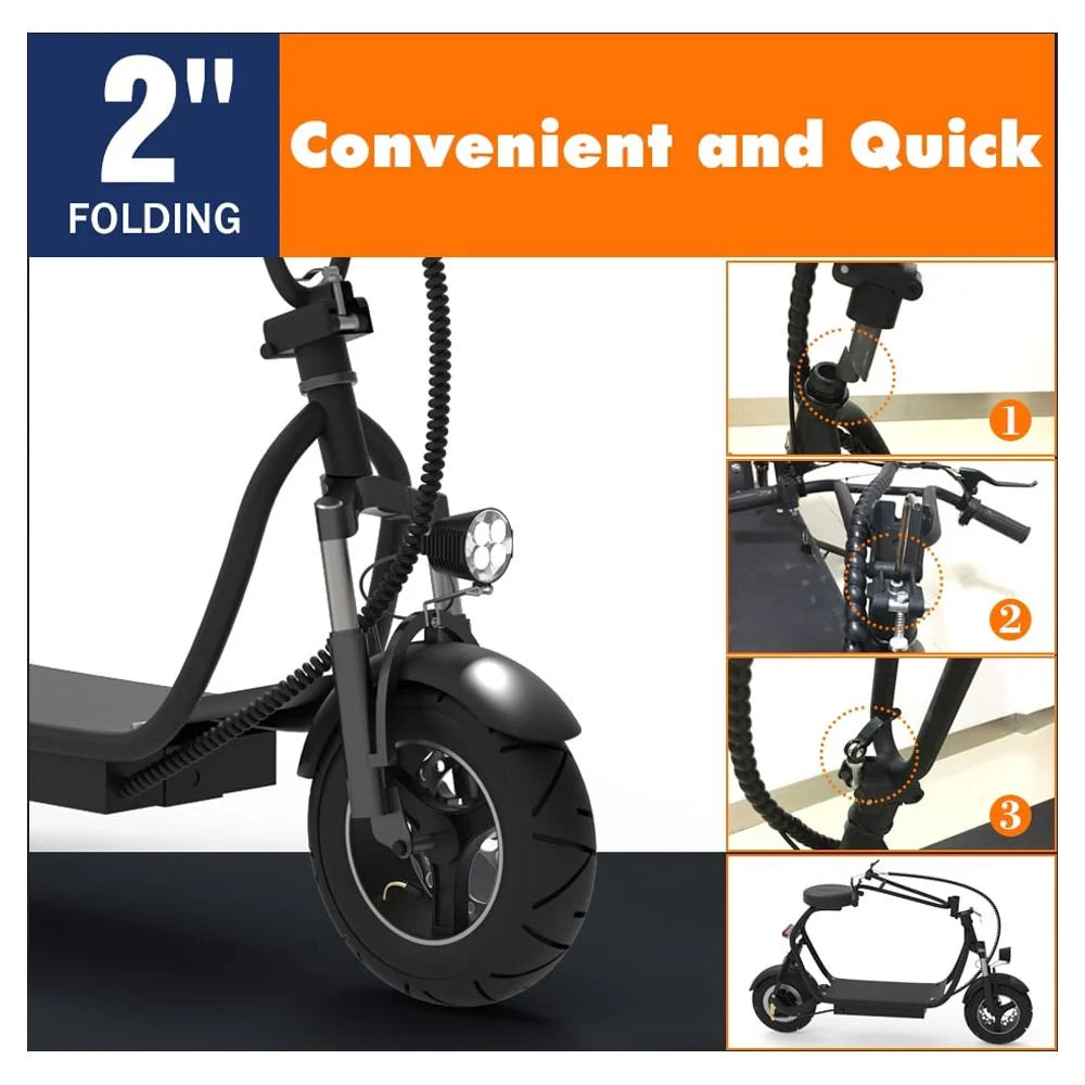 350W 48V Foldable Electric Scooter Black V809567