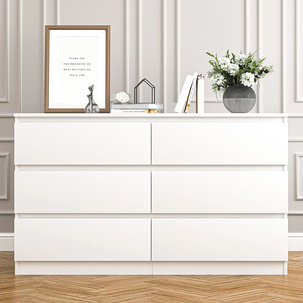 White 6 Drawer Dresser M5657