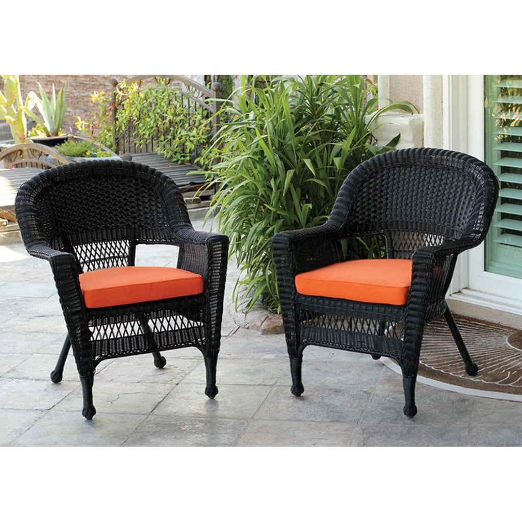 White Wicker Chair with Tan Cushion O793