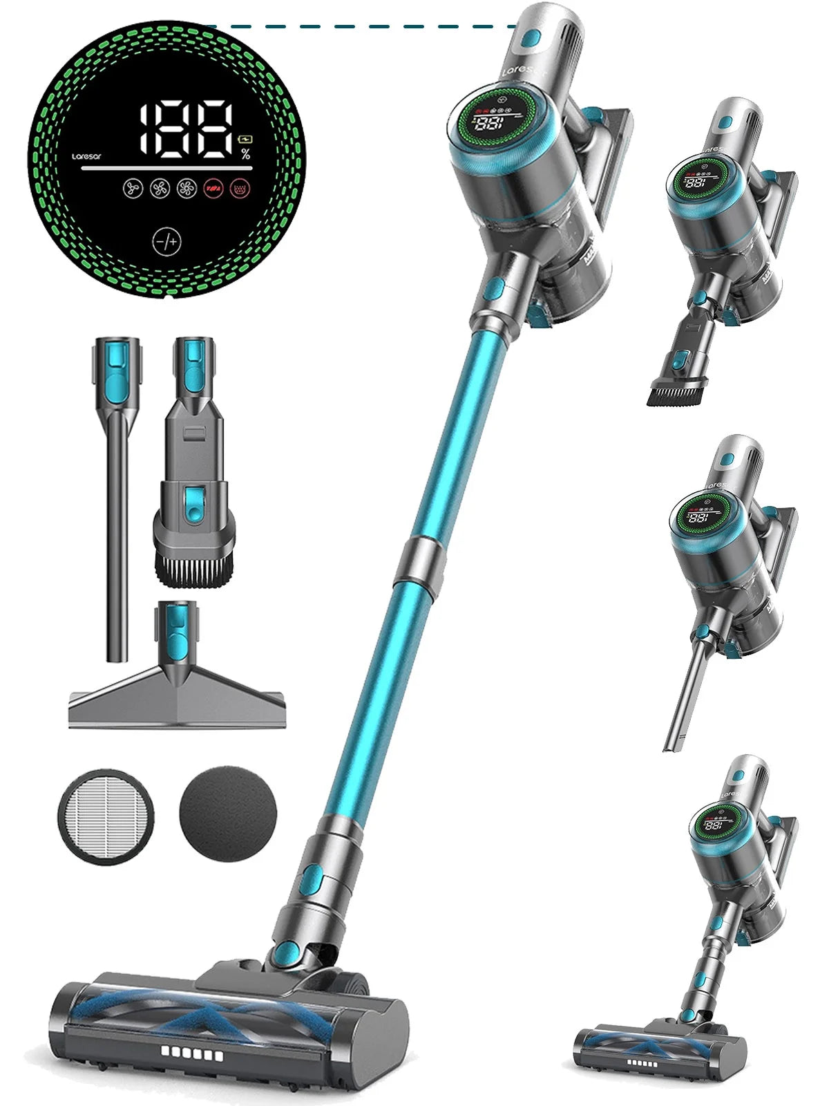 Cordless Stick Vacuum Cleaner 60Mins 450W 33KPa Lightweight C7318