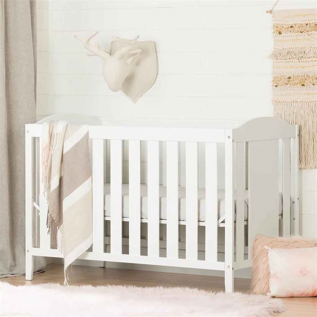 Crib and Toddler Bed and Changing Table and 5 Drawer Dresser Set in Pure White H81971