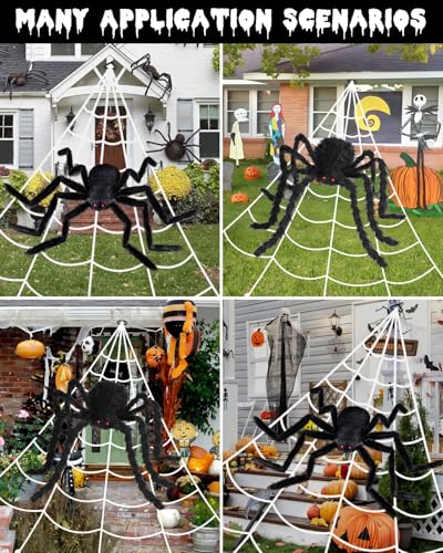 Giant Spider Halloween Projector with Spider Webs Lights Set V9824