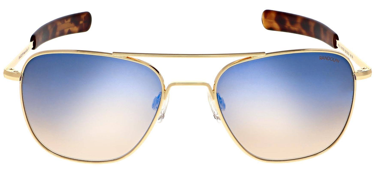 Aviator Bayonet Temple Sunglasses in Gold N308487