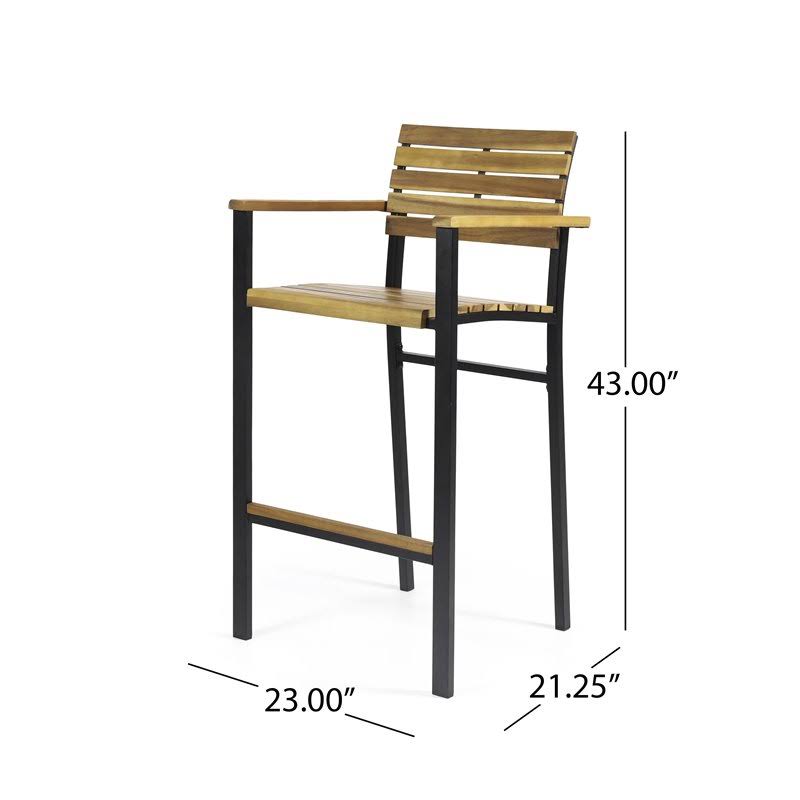 Acacia Wood Barstool Set of 4 U432476