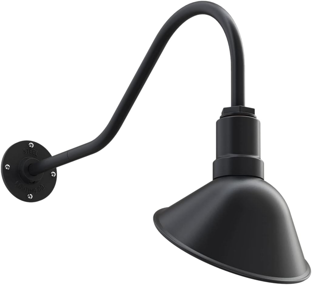 9 inch Dome 11 inch Straight Arm Matte Black Sign Light J811