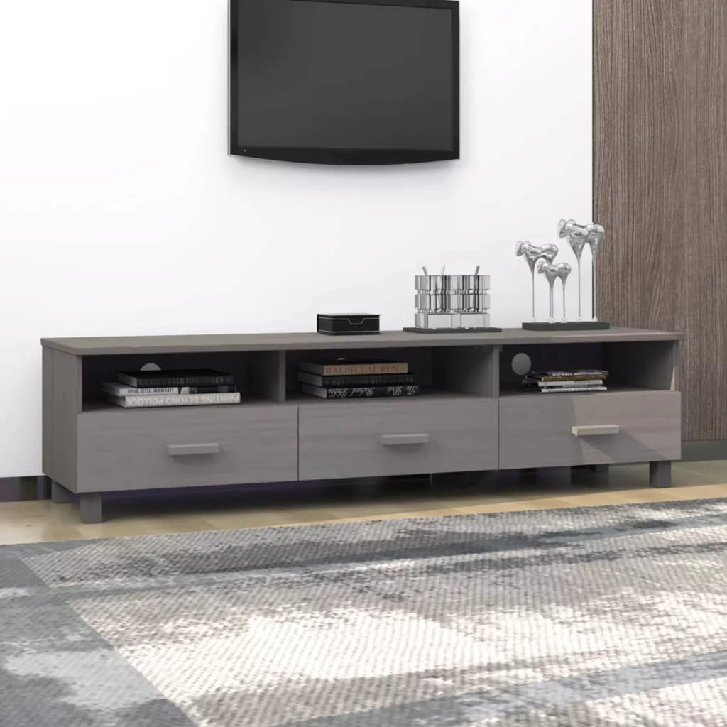 Light Gray Solid Wood Pine TV Stand N153163