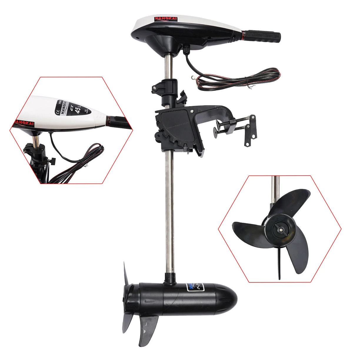 12V Telescopic Electric Outboard Motor 552W 45LBS S32085