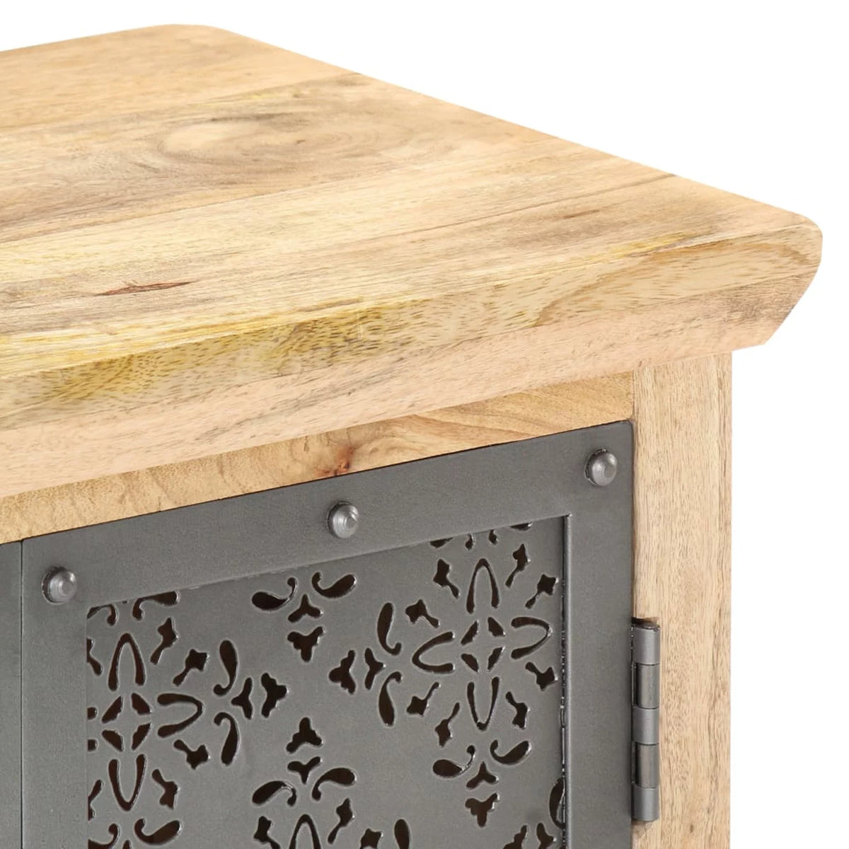 Solid Mango Wood Sideboard with Steel Doors L24373