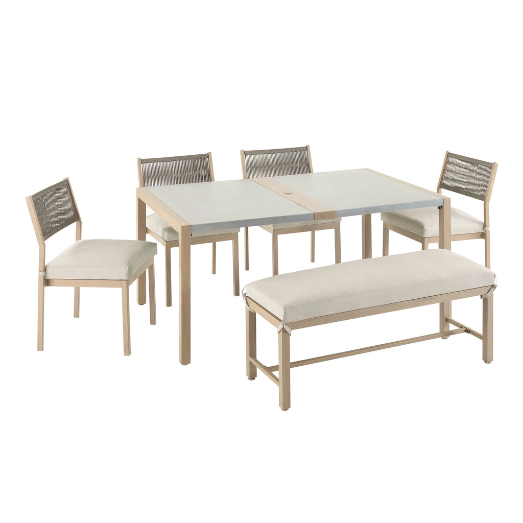 6-Piece Steel Outdoor Dining Set with Cushions R62140