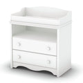 Crib and Toddler Bed and Changing Table and 5 Drawer Dresser Set in Pure White H81971