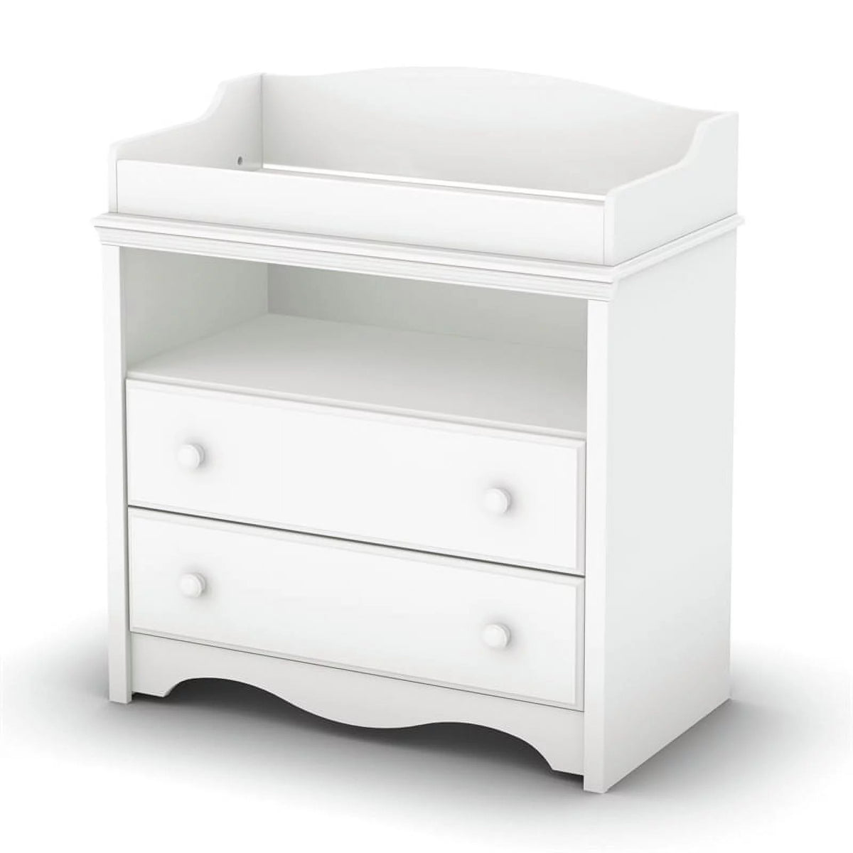 Crib and Toddler Bed and Changing Table and 5 Drawer Dresser Set in Pure White H81971