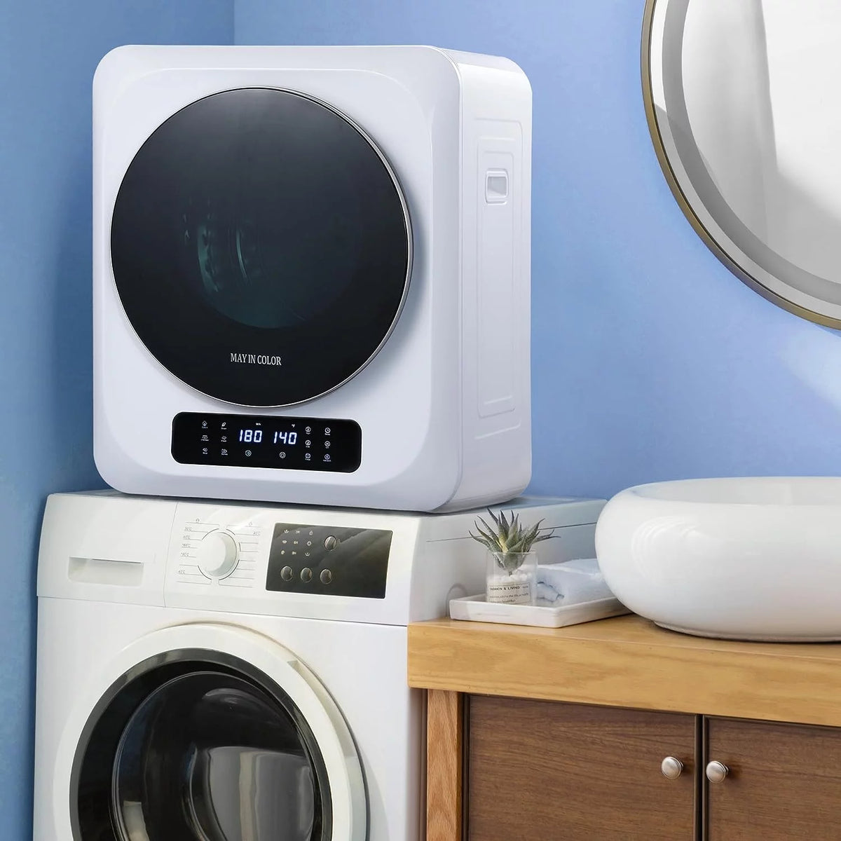 Portable 120 V Electric Dryer with Smart Moisture Sensor, 8.8 lbs, White B606816