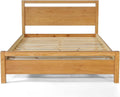 Queen Size Solid Wood Platform Bed Brushed White A45956