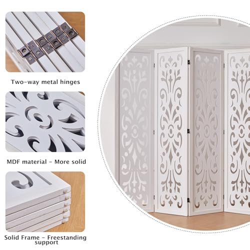 5.6Ft Folding Wood Room Divider 6 Panels W53555