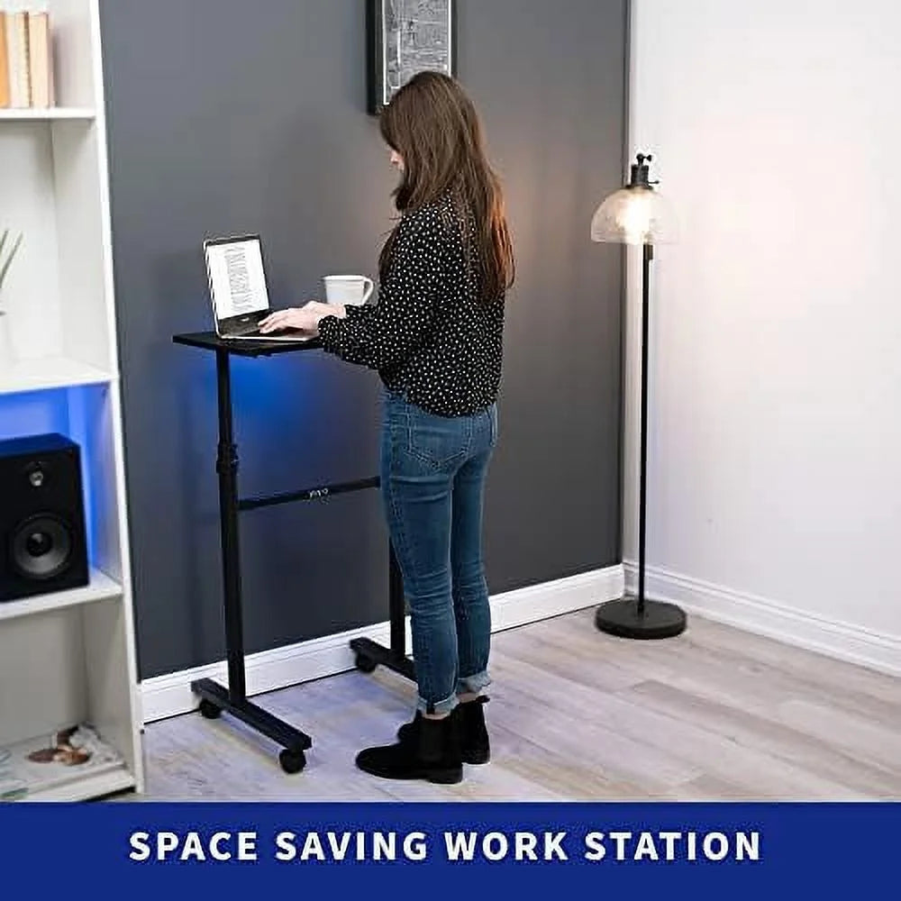 Height Adjustable 28 X 14 Inch Standing Desk Cart Black C54305