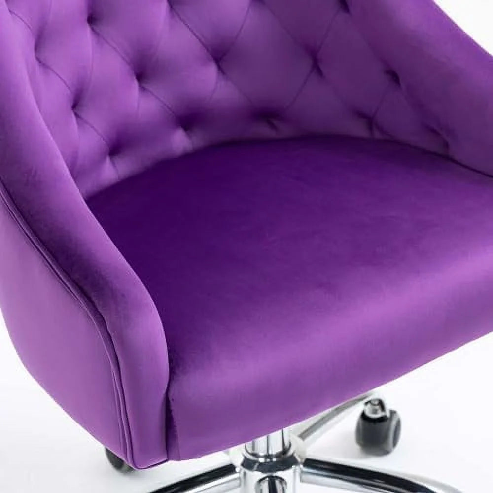 Black Velvet Swivel Office Chair A398