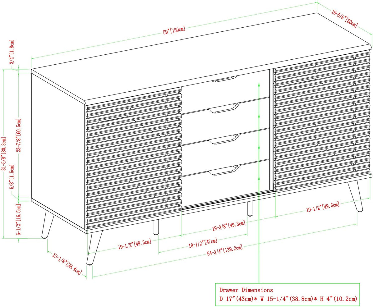 4 Drawer Wood Storage Cabinet D31662
