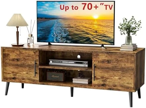 65 inch Wood TV Stand with Sliding Barn Doors U572