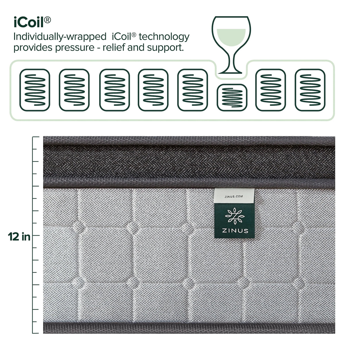 12 Hybrid Cooling Gel Memory Foam Pocket Spring King Mattress M34995