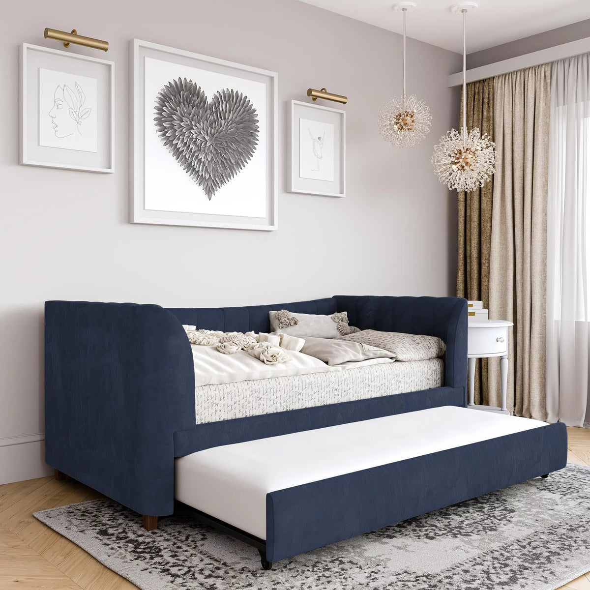 Upholstered Daybed with Trundle P677