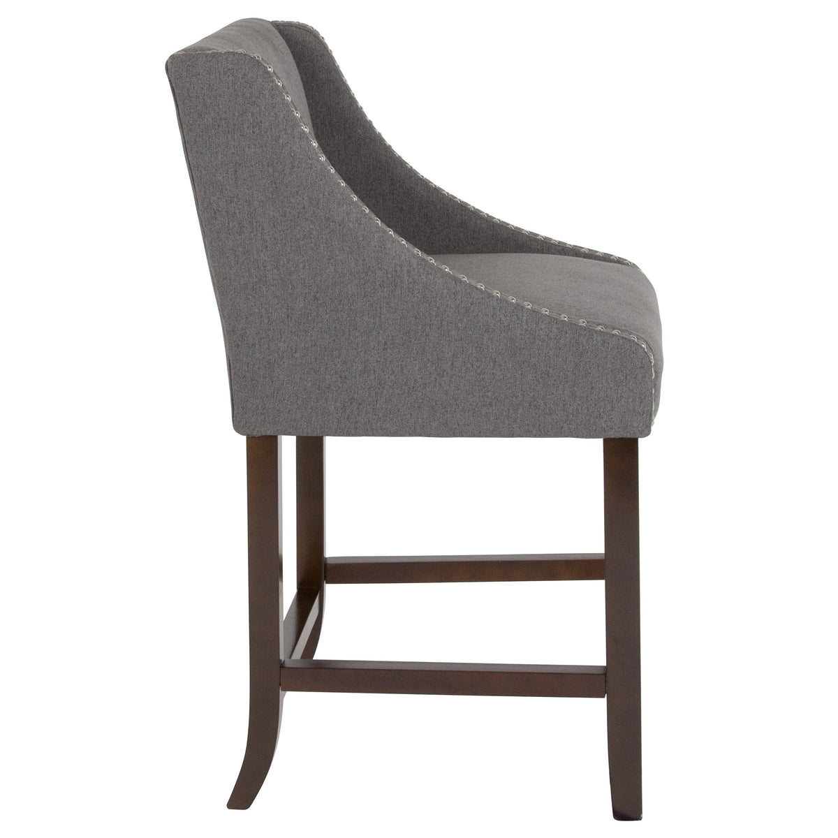 Light Grey Fabric Counter Height Stool B47730