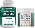 Spirulina Chlorella Capsules and Barley Grass Juice Powder Z7253