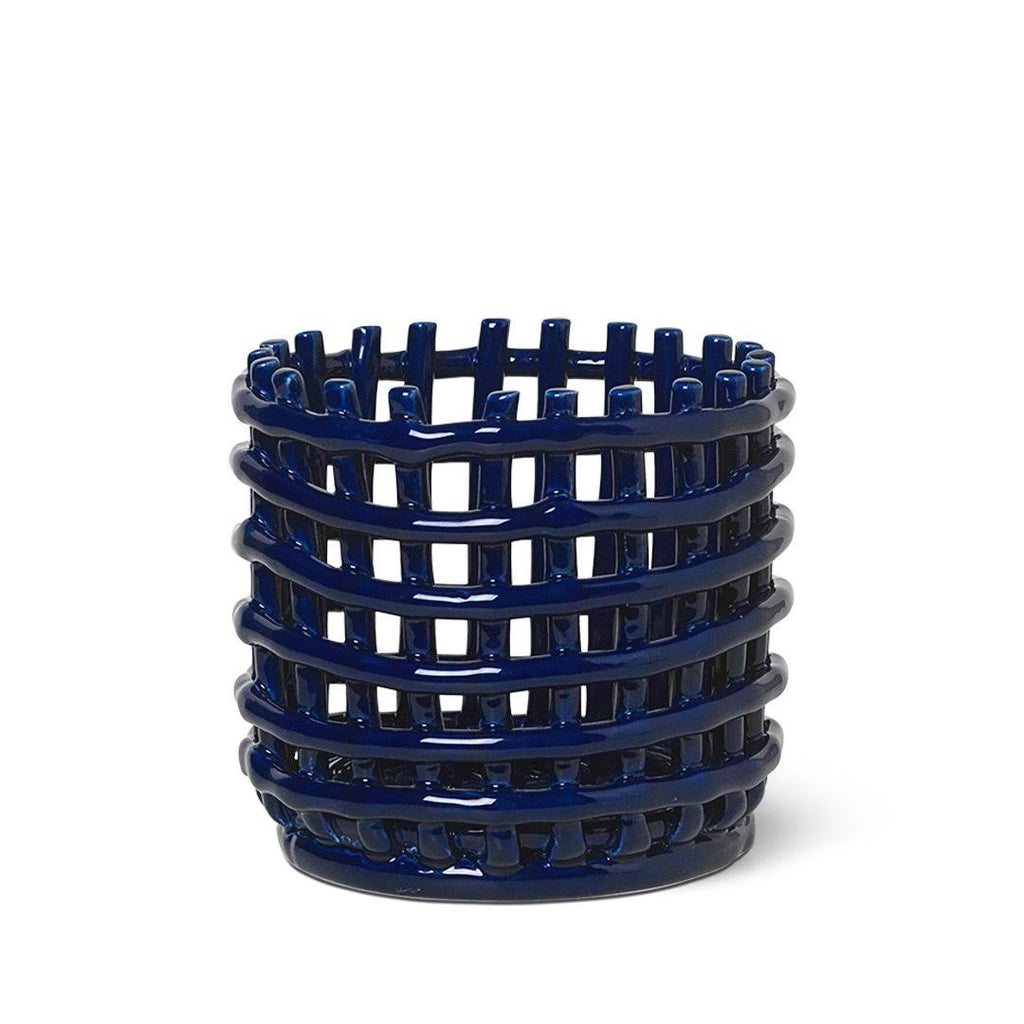 Ceramic Basket Off-White Small P20996
