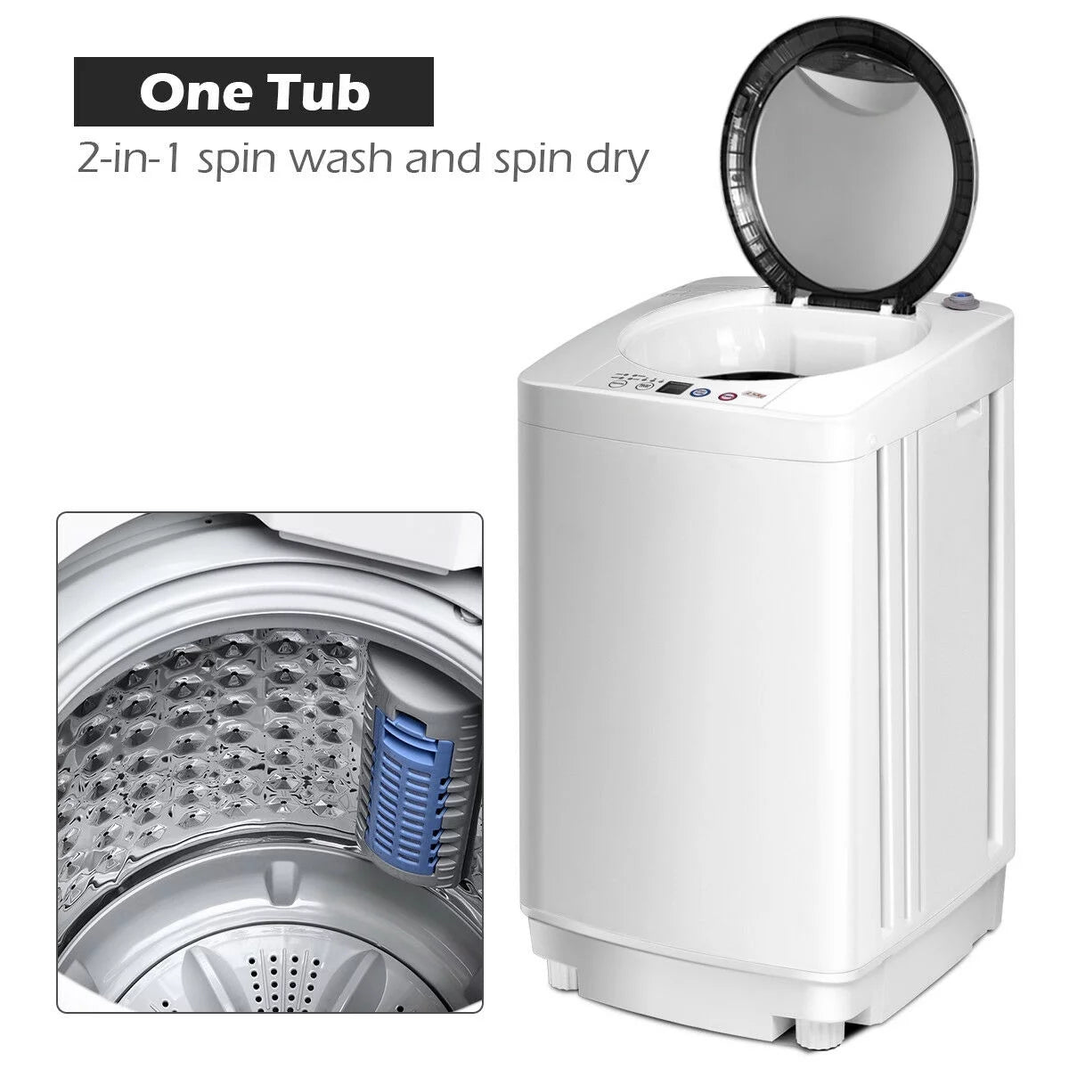 Portable 7.7 lbs Automatic Laundry Washing Machine W66501