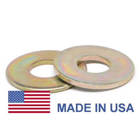 1/2 inch Grade 8 Flat Washer Medium Carbon Steel Yellow Zinc Plated I267657