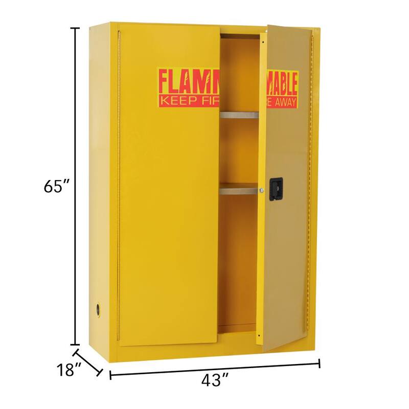 Yellow Steel Freestanding Garage Cabinet I2917