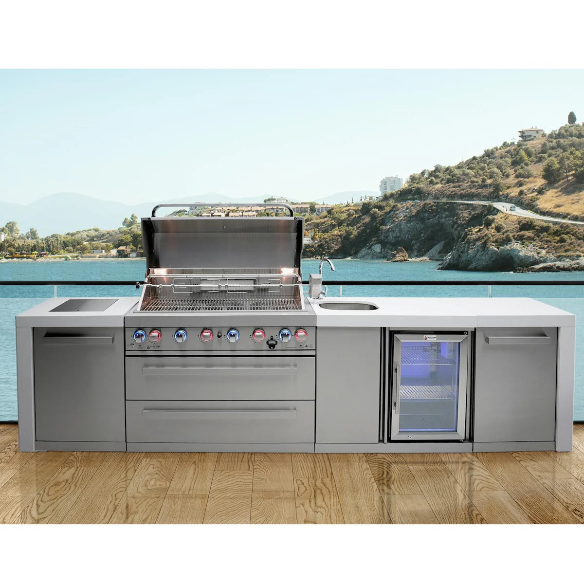 Island Grill with Beverage Center X127340