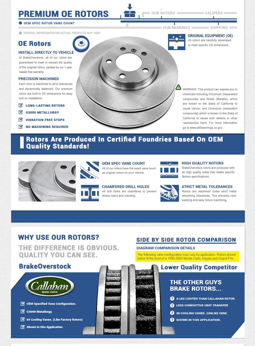 Vented 6 Lug Rotors X2363