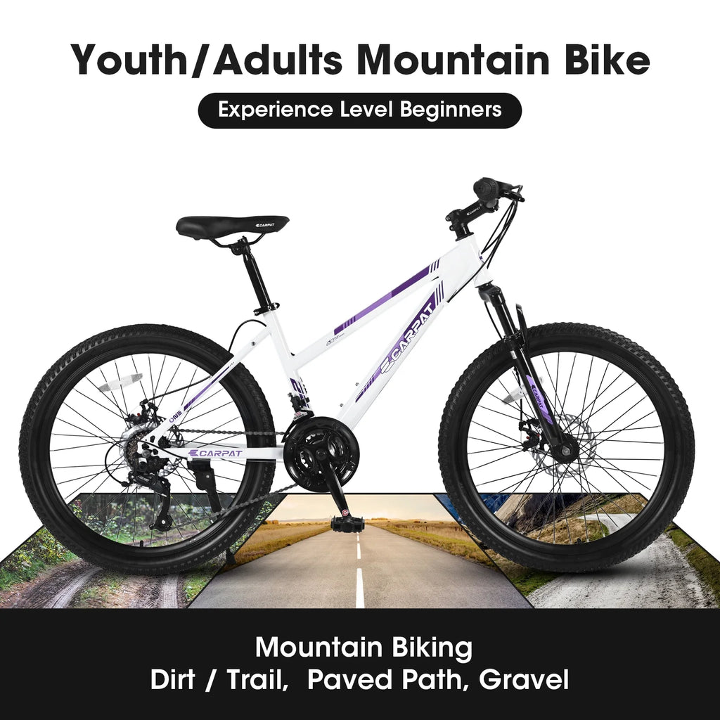 24 inch Kids Mountain Bike with Disc Brakes & 21 Speed U600993
