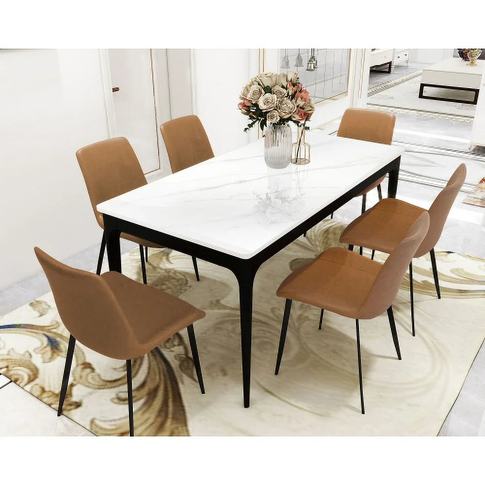 White 63 inch Sintered Stone Dining Table O2464