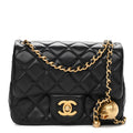 Lambskin Quilted Mini Flap Black Q7558