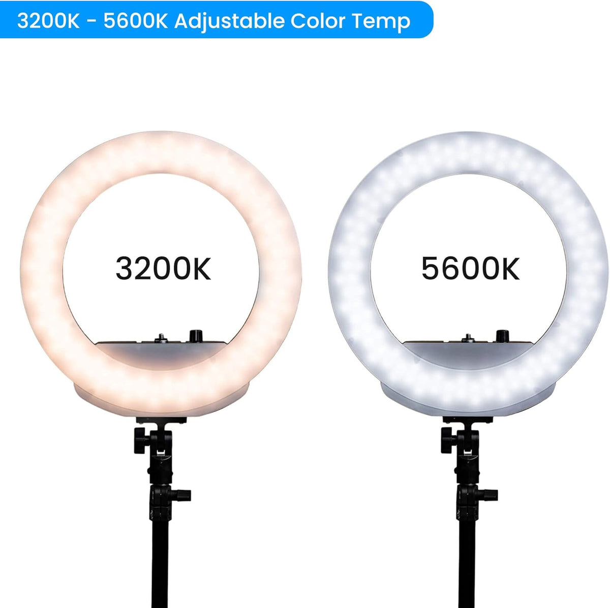 12 Cordless Bicolor Ring Light Kit with Carry Case and 6.5 ft Stand C377176