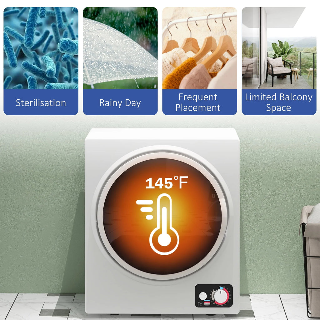 Portable Clothes Dryer 120V 850W 4 Drying Modes 1.5 cu.ft U559235